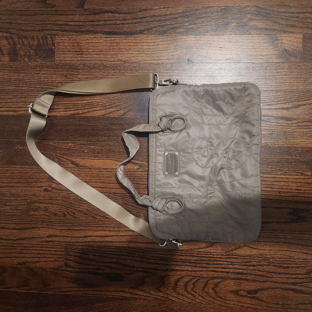 MARC JACOBS Taupe Nylon Laptop Bag